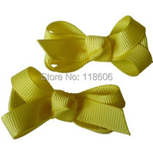 Sell 200pcs 2.5'' Mini Itty Bitty Boutique Twisted Bows Lemon Free shipping 2024 - buy cheap
