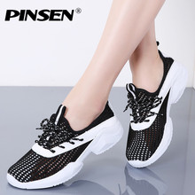PINSEN 2020 Fashion Flats Shoes Women Breathable Summer Casual Shoes Lace-up Trainers Sneakers Women Ballet Flats Shoes creepers 2024 - buy cheap