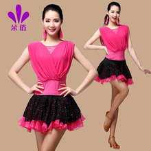 Lady Flower Square Dance Suit Plus Size Women Summer Dance Costume Shirt Skirt Female Latin Dance Clothing 2pcs Set B-4297 2024 - buy cheap