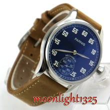 Luxury Brand parnis 44mm blue Dial Stainless steel Polished Case 17 Jewels 6498 Hand Winding movement men's Watch 2024 - buy cheap