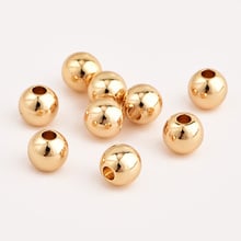 100pcs True Gold Plated Metal Beads Smooth Ball Spacer Bead For Jewelry Making 2/3/4/5/6/8/10mm Jewelry Findings Diy Accessories 2024 - buy cheap