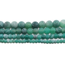 Brincos para fazer joias, conta redonda de pedra natural de caranguejo verde ágata para fazer jóias, pulseiras diy 2024 - compre barato