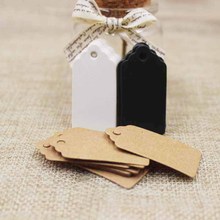 Etiquetas de papel Kraft marrón/negro/blanco, de Embalaje Etiqueta, regalo de boda, decoración, 2x4cm, etiqueta con festón DIY, 100 Uds. 2024 - compra barato