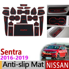 Противоскользящий резиновый подстаканник для Nissan Sentra B17 2016 2017 2018 2019, коврик для лица Nissan Pulsar Sylphy, аксессуары, наклейки 2024 - купить недорого