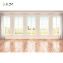 Laeacco Bright Window Photography Backgrounds White House Wood Floor Interior Customized Photographic Backdrops For Photo Studio 2024 - buy cheap