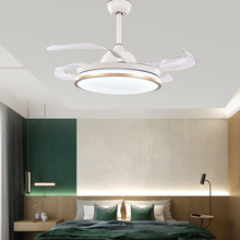 Lámpara de ventilador de techo Invisible, candelabro de 42 pulgadas, color verde, nórdico, silencioso, para restaurante, hogar, dormitorio 2024 - compra barato