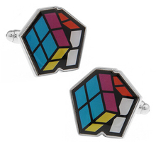 New Design! Factory Price Retail Men's Cufflinks Copper Material Rubik's Cube Design Enamel Cuff Links Free Shipping 2024 - buy cheap