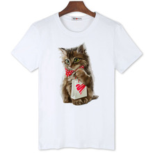 Camisetas de gato en 3D para hombre, ropa bonita de gran oferta, camisetas divertidas de hip hop de verano 2024 - compra barato