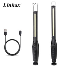 Luz de trabajo portátil COB, linterna con soporte con gancho, recargable por USB, batería integrada, 2019 2024 - compra barato