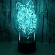 Luminária de mesa criativa wolf com controle remoto 3d, lâmpada de mesa 3d personalizada com lembranças 2024 - compre barato