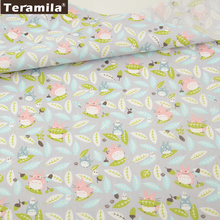 Teramila Grey Color fabric Leaves and Animals Patterns Cotton Twill Fat Quarter Home Textile Material Bed Sheet  Patchwork 2024 - buy cheap