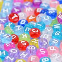 200 Pcs Round Acrylic Mixed Color Alphabet Loose Spacer Beads For Jewelry Making 7 mm Letter Beads Charms Bracelet Necklace 2024 - buy cheap