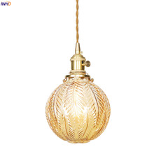 Iwhd-lustre pingente com lâmpada led, luminária pendente estilo vintage de cobre, estilo nórdico 2024 - compre barato