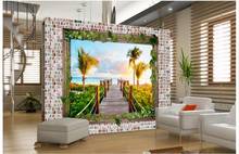 Custom wallpaper for walls 3 d murals wallpaper brick wall scenery TV setting wall 3d living room  wall decker 2024 - buy cheap