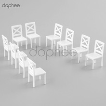 dophee 10pcs White chair model 1:25 interior decoration ornaments making building modelsandbox material 2024 - buy cheap