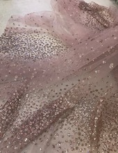 french african glued glitter sequence lace fabric ZH-121121 sequin lace fabric for party dress 2024 - buy cheap