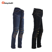 En la tribu de la motocicleta vaqueros Motocross pantalones estilo motero de protección pantalones vaqueros certificación CE protectores para los hombres H-05 2024 - compra barato