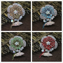 Newly rose gold-color sunflower rhinestone brooches with good quality crystal girls clothes unique pins jewelry 2024 - buy cheap