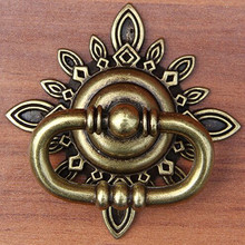 Puxador de bronze para porta de armário, puxador de anéis vintage vintage de gaveta para portas e móveis 2024 - compre barato