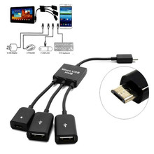 Black Cable for Android Smartphones Tablet 3 in 1 Micro USB Host OTG Charge Hub Cord Adapter Splitter 2024 - buy cheap