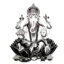 2 шт., индийский идол, водонепроницаемые временные тату-наклейки, слон, тату, переводная вода, поддельные татуировки, флэш-татуировки для девушек и женщин 2024 - купить недорого