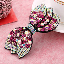 High Quality Korean Sweet Girl Hair Clips Bowknot Rhinestone Spring Barrettes for Women Fashion Full Diamond Hair Accessories 2024 - buy cheap