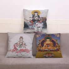 Colorful Religious Buddha Statue Throw Pillow Cover Soft Short Plush Cushion Covers 45*45cm Pillows Cases Home Decor Pillowcase 2024 - buy cheap