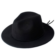 Brand Wool  Women's Chapeu Feminino Fedora Hat For Laday Woolen Wide Brim Jazz Church Cap Panama Top Sun Hat  20 2024 - buy cheap