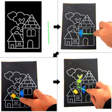 1 упаковка 8 листов красочная Волшебная скретч бумага для живописи детский набор для рисования скретч бумага с ручкой для рисования 2024 - купить недорого