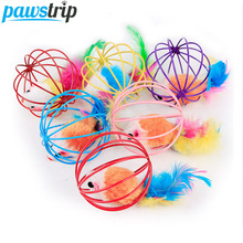 1pc Iron Cage Mouse Feather Cat Toy Ball Plush Mouse Cat Toys Interactive Kitten Playing Mouse Toys For Cats 2024 - buy cheap