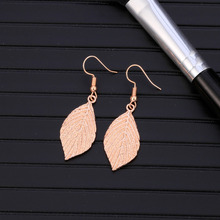 Vintage Rose Gold Leaf Drop Earrings For Women Fashion Vintage Leaves Dangle Earrings Party Jewelry 2020 Gifts Wholesale 2024 - buy cheap