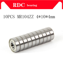 10pcs/Lot ABEC-5 MR104ZZ MR104Z MR104-2Z MR104 ZZ L-1040ZZ  4x10x4 mm Metal seal Miniature High quality Deep Groove Ball Bearing 2024 - buy cheap