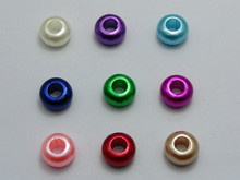 100 Mixed Color Acrylic Faux Pearl Rondelle Spacer Beads With Large 5mm Hole 2024 - buy cheap