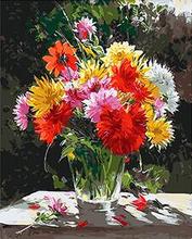 MaHuaf-W525 wildflower in vase DIY oil painting by numbers coloring on canvas 40x50cm Framed 2024 - buy cheap
