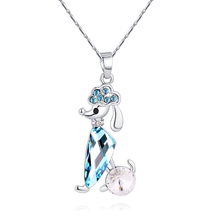 Colar com pingente de cachorro feminino, colar adorável com cristais da moda, de bijuterias de swarovski 2024 - compre barato