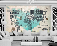 Beibehang 3D Wallpaper Retro Nostalgic Hand-painted Letter Map Background Wall Painting Living Room Bedroom Mural wallpaper 3 d 2024 - buy cheap