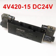 4V420-15 DC24V пневматический Соленоидный клапан 1/2 ''5/2 ходовой клапан 2024 - купить недорого