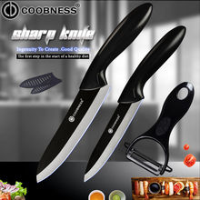 COOBNESS Kitchen Knives Sharp Peeler 2018 New Arrival Ceramic Knife Paring Chef Cook Set ABS+TPR Handle Zirconia Ceramife Knife 2024 - buy cheap