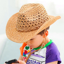 Детская ковбойская шляпа в западном стиле Chapeu, летняя шляпа ковбоя, Детская шляпа для защиты от солнца с широкими полями, соломенная шляпа от солнца на открытом воздухе, 2019 2024 - купить недорого