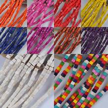 4MM 0range/Pink/Red/Yellow/Blue/Purple/Brown/White/Black Mix Color Howlite Cube Loose Beads 15.5 Inch Jewelry For Gift Making 2024 - buy cheap