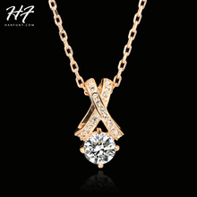 Top Quality  Crystal Necklace Rose Gold Color Fashion Jewellery Nickel Free Pendant Crystal N419 N302 2024 - buy cheap