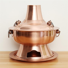 Hotpot Cooker Chinese Fire Pot Large Copper Stainless Steel Traditional Charcoal Heated Soup Steam Pot Kitchen Gadgets Cookware 2024 - купить недорого