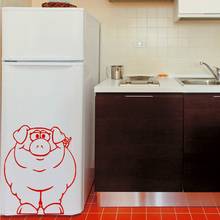 Cute Animals Wall Decals Chubby Pig Wall Stickers For Kitchen Home Decal Decor Wall Sticker For Fridge Wall Decor Mural L280 2024 - buy cheap