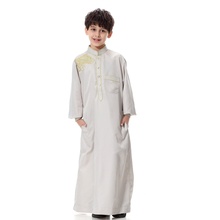 Teenager Boy Robe Muslim Islamic Clothing for Men Arabia Islamic Abaya Kaftan Jubba Islam Apparel Men Thobe Arab Middle East 2024 - buy cheap