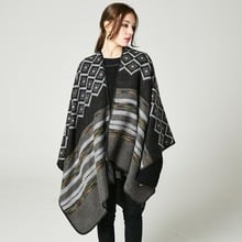 Bufanda bohemia de diseño de marca para mujer, de doble cara chal de Cachemira, Foulard a prueba de viento, cálido para invierno, bufandas tipo Poncho 2024 - compra barato