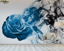 beibehang Custom photo wallpaper mural blue abstract rose smoke line bedroom background wall papers home decor papel de parede 2024 - buy cheap