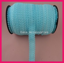 10yards 3/4" 1.9cm Aqua-blue Frilly Edges Elastic Webbing for hair accessories Headbands and jewelry finding,Elastic frilly 2024 - buy cheap