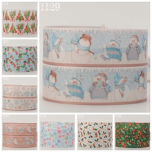 New  50 yards snowman Christmas ribbon printed grosgrain ribbons free shipping 004 2024 - buy cheap