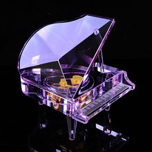 Handmade Crystal Piano Hand Cranked Clockwork Type Music Boxes Valentine's Day Gifts Home Decor Wedding Party Supplies 2024 - buy cheap