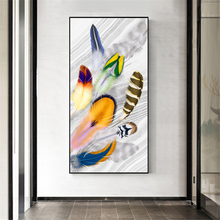 Feather Painting Abstract Wall Art Feathers Poster Hallway Wall Decoration Home Decor Canvas Print Modern Minimalist 2024 - buy cheap